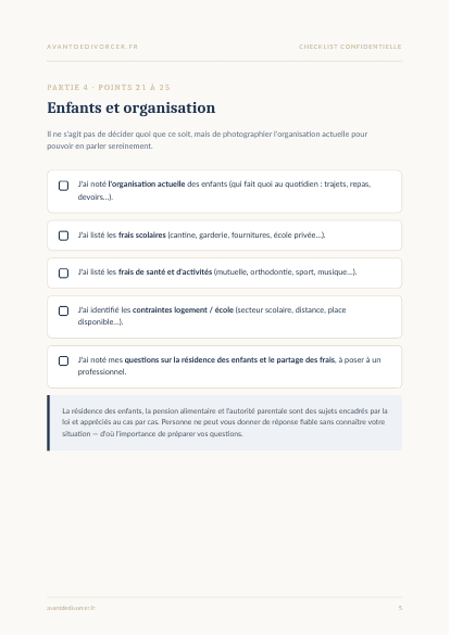 Checklist des 25 choses à vérifier — page 6